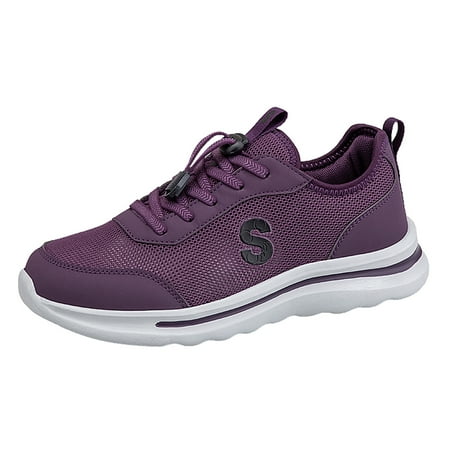 

nsendm Female Fashion Sneakers Adult Internationalist Women Sneaker Hollow Breathable Elderly Shoes Comfortable Mom Shoes Casual Shoes Womens Fashion Sneaker Purple 7.5