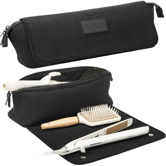 Hair Tools Travel Bag and Heat Resistant Mat for Flat Irons, Straighteners, Curling Iron, and Haircare Accessories, 2-in-1 design, with Interior Pockets, Portable Organizer