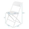thumbnail image 2 of 5 Pack Plastic Folding Chair, Portable Patio Chairs, Stackable Commercial Seat with Steel Frame, 260lbs Weight Capacity, Fold up Event Chairs, for Office Wedding Party Picnic Kitchen, White, 2 of 10