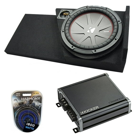2014 - 2018 GMC Sierra Double Cab Kicker CompR CWR10 Single 10 Sub Box CXA800.1