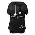 thumbnail image 3 of Cat Pouch Shirt Hoodie Fall Short Sleeve Kitten Puppy Holder Thin Hoodies Pet Carrier Sweatshirt for Women, 3 of 8