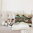 thumbnail image 4 of Ambesonne Lake Throw Pillow Cover 2 Pack, Peaceful Meadow Scene Woods, 20", Hunter Green Pale Redwood, 4 of 7