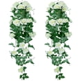 thumbnail image 1 of Blanco, 2 piezas de plantas colgantes artificiales de 85 cm - Flores de rosas de seda falsas Guirnalda colgante Vid de hiedra de ratán para la decoración de la pared del jardín del banquete de boda ER, 1 of 5