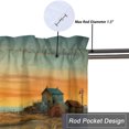 thumbnail image 5 of Farm Animal Rooster Window Curtain Valances Vintage Farmhouse Coastal Sunset Rod Pocket Window Valance for Living Room Bathroom Bedroom Kitchen 54 by 18 in, 1 Panel, 5 of 6