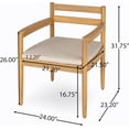 thumbnail image 2 of Outdoor Acacia Dining Armchair Set of 2, Weather-Resistant Patio Chairs with Cushions & Natural Wood Frame,Slatted Seat & Contoured Backrest,Teak Finish Chairs for Patio, Garden, Backyard, Balcony, 2 of 9