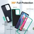 thumbnail image 2 of Dteck for Motorola G 5G (2024) Case with Built in Kickstand, Shockproof/Dustproof/Drop Proof Military Grade Non-Slip 3-Layer Silicone PC Protective Cover, Darkblue+Mint, 2 of 8