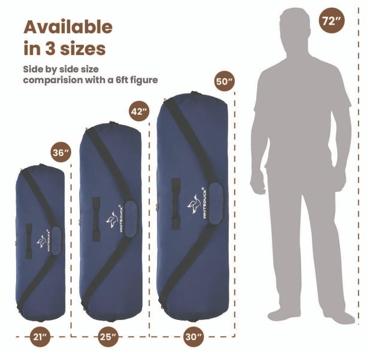 WHITEDUCK HOPLITE Heavy Duty Military Canvas Duffel Bag, Military & Army Cargo Style, Foldable Tactical Outdoor Bag Duffle bag- Outdoors, Travel, Storage (Blue, Medium 21" x 36")