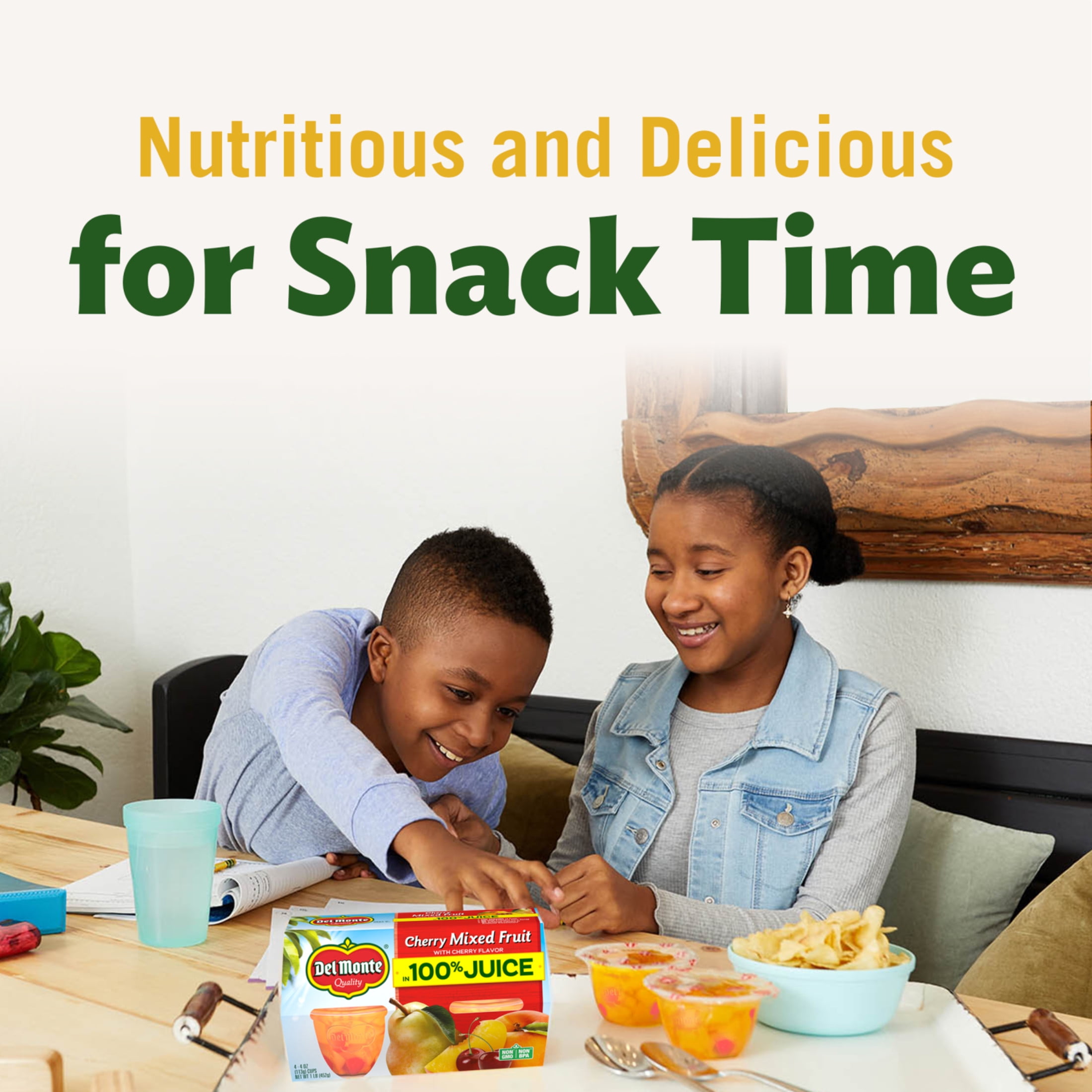 (3 pack) Del Monte Cherry Flavored Mixed Fruit in 100% Juice Fruit Cup Snacks, 4 oz Cup (Pack of 12)