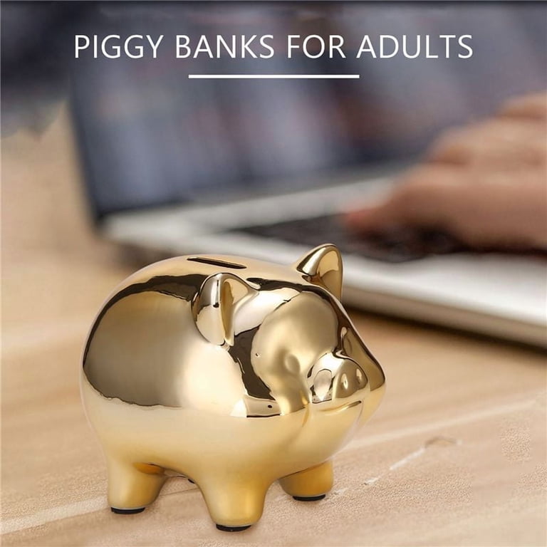 Ceramic Gold Pig Bank Cute Coin Bank Furnishings Lucky Pig
