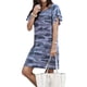 thumbnail image 5 of Vestido de mujer Camiseta larga con estampado de camuflaje Vestido suelto de manga corta, Azul, 5XL sidaley AP002154-40, 5 of 6