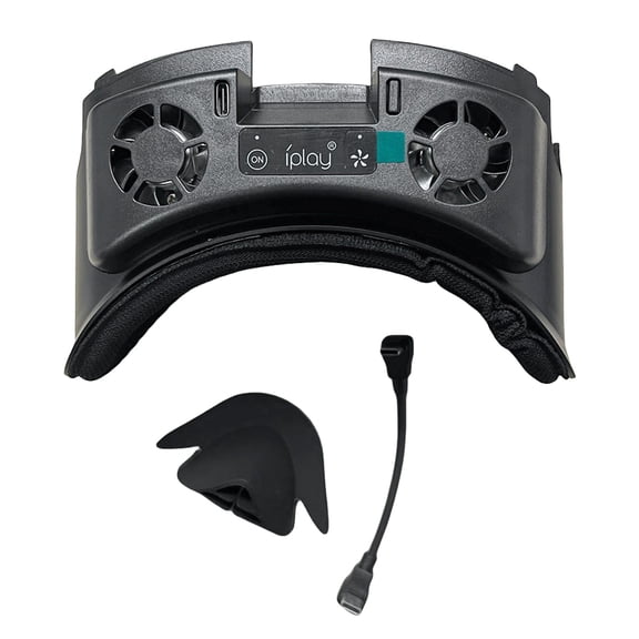 Cooling Fan Face Cover Facial Interface Radiator for Meta Quest 3 (Black)