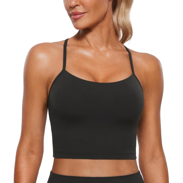Top deportivo CRZ YOGA Butterluxe con espalda en Y y relleno, negro XL