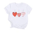 thumbnail image 2 of WREESH Women's Tshirts Graphic Tees Valentine's Day Heart Printed Short Sleeve Shirts for 2025 Summer Casual Tops White, 2 of 4