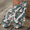 thumbnail image 2 of Chririnla Hibiscus Flowers Skull Print Flip Flops for Women Non-Slip Casual Arch Support Bathroom Shower Shoes Quick Dry Slip On Lightweight Flats for Walking Beach, 2 of 7