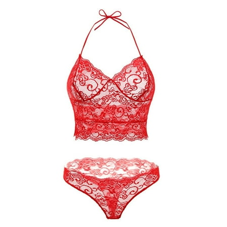 

New Womens Lace Lingerie Nightwear Underwear Knickers Sleepwear Bra Set