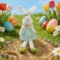thumbnail image 4 of Easter Bunny Plush Toy with Long Ears, Soft Dress up Stuffed Animal for Spring Holiday Room Decor, 4 of 6