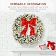 thumbnail image 2 of Best Choice Products 30in Artificial Pre-Lit Flocked Fir Christmas Wreath Decoration w/ 100 2-in-1 LED Lights, 220 Tips, 2 of 7