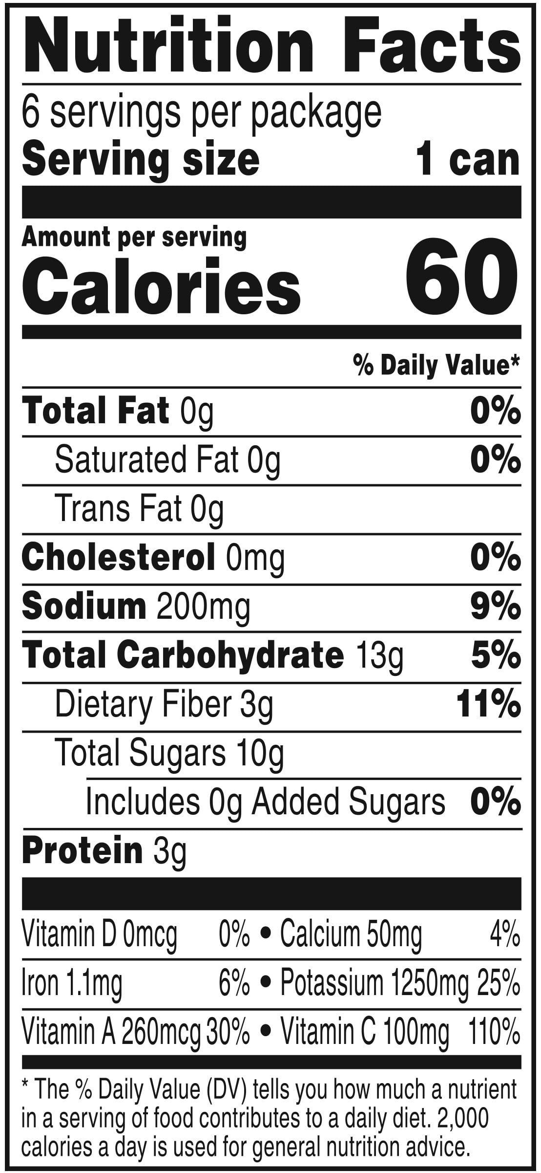V8 Nutrition Label Nutrition Ftempo