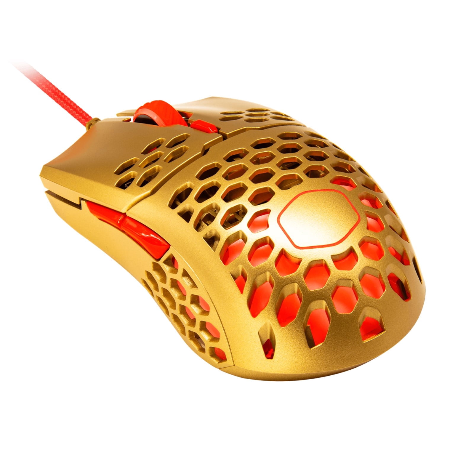 Cooler Master MM711 Lightweight Honeycomb 1600dpi Wired Gaming Mouse Golden Red