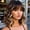 Brown Mixed Blonde, variant on Veally Short Wavy Bob Wigs with Bangs for Women Black Mixed Brown Short Wavy Bob Curly Wig Synthetic Heat Resistant Bob Wig