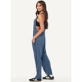 thumbnail image 2 of Women Casual Summer Overalls Sleeveless Spaghetti Strap Romper Jumpsuits Trendy Beach Vacation Outfits Sea Blue L, 2 of 6