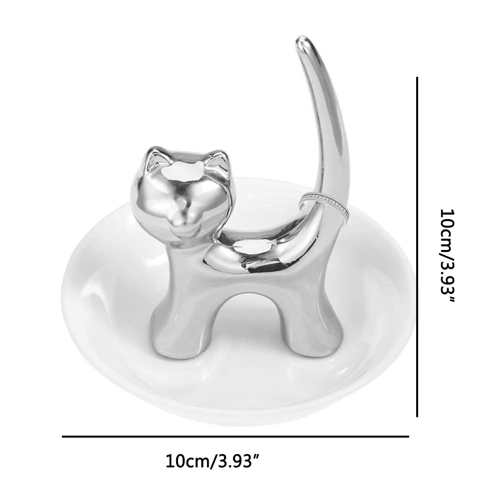 Novelty Trinket Tray 10 cm Glass Jewellery Ring Holder Earrings Coin Dish Women 