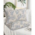 thumbnail image 2 of Rustic Blue Leaves Pillow Covers Standard Size 2 Pack, Farmhouse Botanical Beige Soft Bed Throw Pillowcases Breathable Cooling Long Lumbar Body Pillow Sham Cover for Bed Sofa 20''x26'', 2 of 7