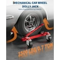 thumbnail image 2 of Pinypikaka Mechanical Car Wheel Dolly Jack Set of 4, 1500 lbs Heavy Duty Car Skate, 12'' Wheel Vehicle Positioning Jack with Ratcheting Foot Pedal, Aluminum Twin Roller for Tire Auto Repair Moving, 2 of 7