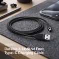 thumbnail image 2 of Powertek Ultra 6ft USB-A to USB-C Cable, Black, Braided Silicone, Ultra-Smooth Data Transfers, Durable Tangle-Resistant Charging Cable, 2 of 6