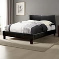 thumbnail image 6 of Platform Style Leatherette California King Bed with Tapered Feet - Brown, 6 of 6