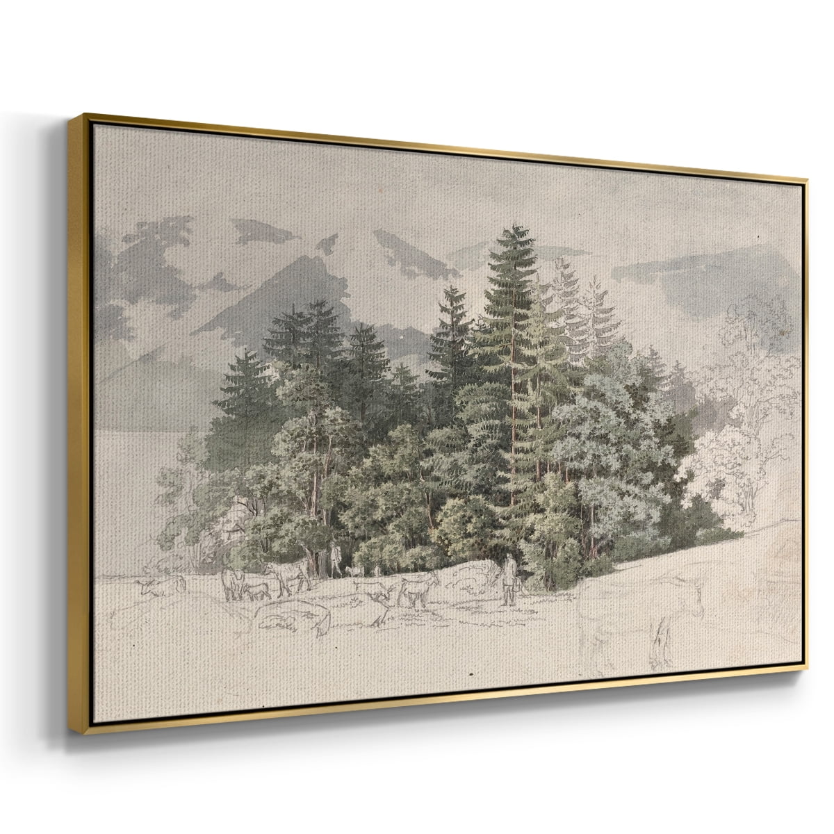 Vintage Landscape-CCLXXV By Wexford Home Framed in Gold Wood Gallery Wrapped Canvas 17 in. x 25 in.