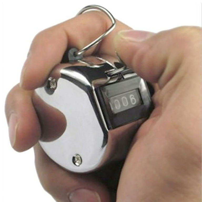 Tally Counter Hand Clicker 4 Digit Chrome Palm Golf People