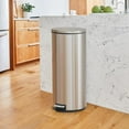 thumbnail image 3 of Better Homes & Gardens Kitchen Trash Can, 7.9 Gallon Stainless Steel Round Step Garbage Bin with Soft Close Lid, Silver, 3 of 9
