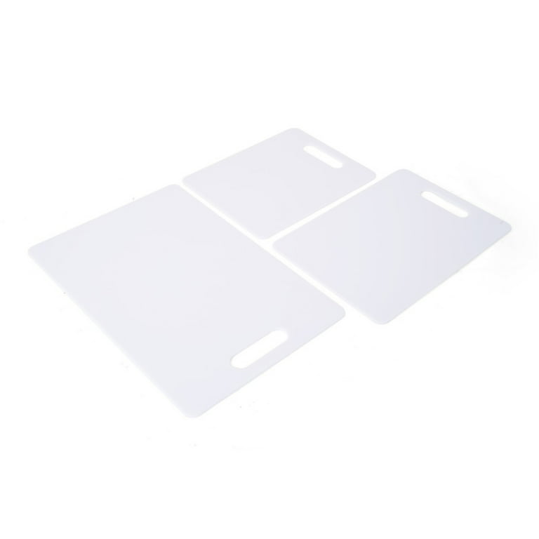 Farberware 2 Piece Plastic Cutting Board Set, 9 x 13 Inch and 11 x 16 Inch,  Translucent Gray and Aqua