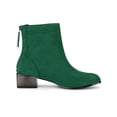 thumbnail image 3 of BLISSFUL STEP Women's Squared Toe Block Electroplated Heeled Ankle Boots Green 6, 3 of 8