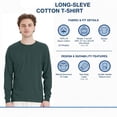 thumbnail image 6 of Crown Craze® Unisex Long Sleeve T-Shirt, 100% Cotton Long Plain Sleeve Everyday Tee (Charcoal-Heather, 2XL), 6 of 8