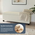 thumbnail image 5 of BELLEZE Storage Ottoman Bench Footstool - Amherst (Cream), 5 of 7