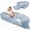 Blue, variant on 71"x38"x9"Foldable Human Dog Bed,2 in 1 Flexible Giant Pet Bed for Adult 10 CM Thick Memory Foam Washable Oversize Dog Bed with Blanket,Grey