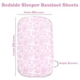 thumbnail image 3 of 5 Pack Bedside Sleeper Bassinet Fitted Sheets, Organic Cotton, 33x20x4 Inches, Compatible with Pads Size Between 17-21 in Width, 29-33 in Length, and 1.5-4 in Thick, 3 of 4