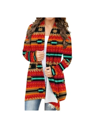 Useagrey Womens Aztec Fleece Jackets 2023 Fall Winter Boho Printed