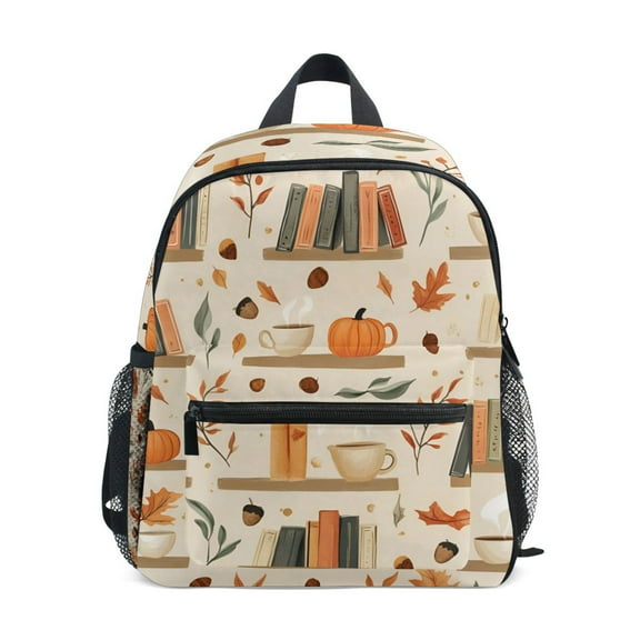 FORMRS School Backpack with Front Zippered Pocket 12" Elementary Student Travel Daypack, Fall Book Shelf