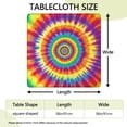 thumbnail image 2 of Rainbow Tie Dye Spiral Layer Pattern Square Fitted Tablecloth with Elastic Edge,Square Table Cover,Washable Elastic Table Cover for Home Kitchen Party Decor 36"x36", 2 of 6