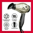 thumbnail image 6 of Revlon 1875W Folding Handle Ionic Travel Hair Dryer, Black and Gold, 6 of 7