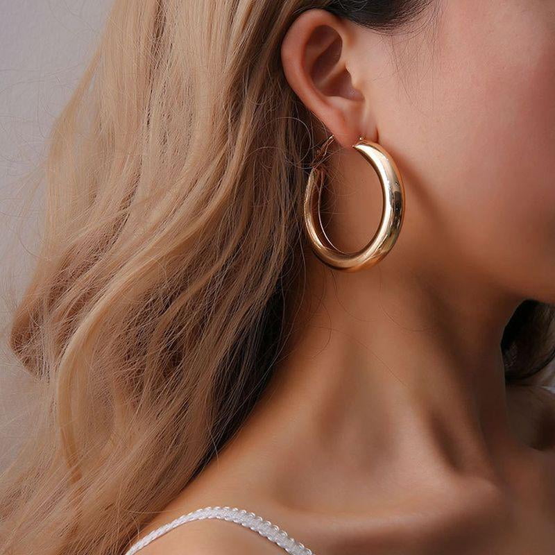 LNKOO Chunky Gold Hoop Twisited Braided Earrings for Women Small Thick  Gold Hoop Earrings 14K Real Gold Plated Hoop Earrings for Women   Walmartcom
