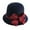 Navy, variant on Dyfzdhu Women Autumn Winter Bow Knot Round Top Casual Fisherman Bucket Cap Small Bowler Hat