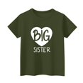 thumbnail image 4 of WTOBBY Summer Kids "BIG SISTER" Round Neck Short Sleeve Casual T-Shirt Top for Girls - Ideal for Sibling Fun and Everyday Adventures,Army Green 100, 4 of 4
