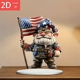 thumbnail image 4 of Patriotic 2D Decorative Ornament, 4th of July Independence Day Handicraft, Tabletop Accent for Living Room Foyer Entryway, Sleek indoor Shelf Decor Ideal for Patriotic Holiday Home Casual Adornment, 4 of 6