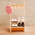 thumbnail image 4 of Miniature Clothing Rack with 10 Pcs Hangers Classic Plastic Dress Rack Vintage Mini Coat Rack Shoe Storage Shelf for Mini House Furniture Decoration,Set B, 4 of 4
