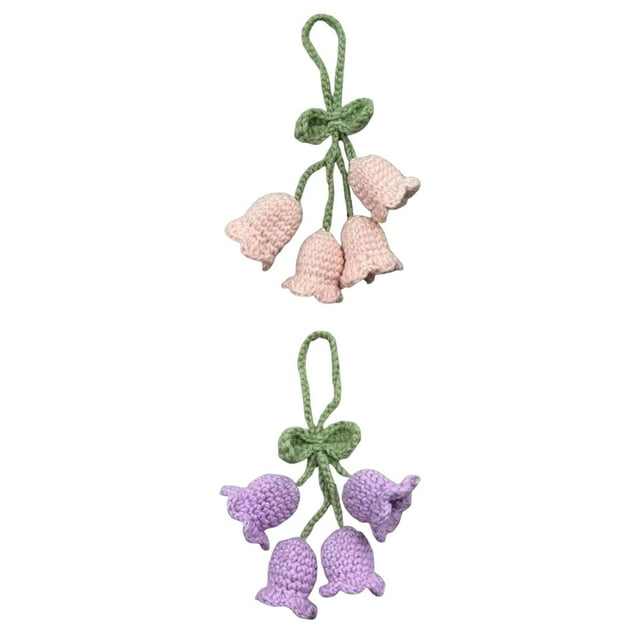 2 Colgantes De Bolso Encantadores, Campanillas De Viento De Ganchillo, Llavero De Flores Para Bolso De Mano Zulema bolsas colgantes