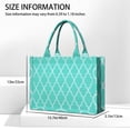 thumbnail image 3 of Large Capacity Tote Bag,Turquoise Geometric Quatrefoil Pattern Handbag Fashion Luxury Tote Bag,15.7"x13"x 5.1" Inches,Laptop Compatible, 3 of 6